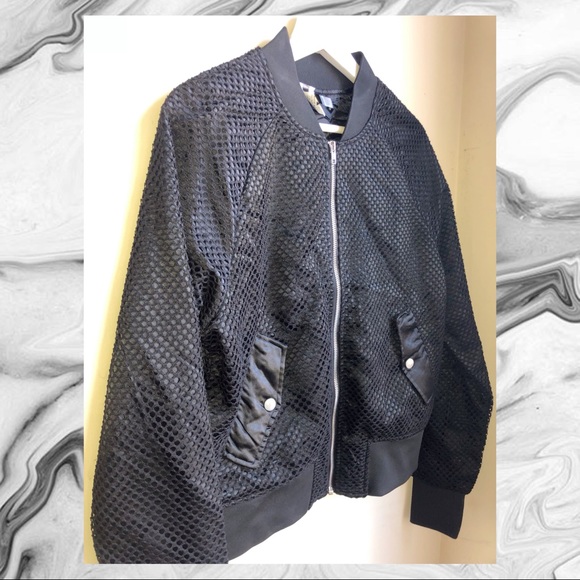 Women’s Black Bomber Jacket - Picture 2 of 3